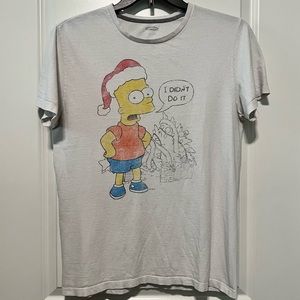 Old Navy Bart Simpson Christmas T-shirt, White